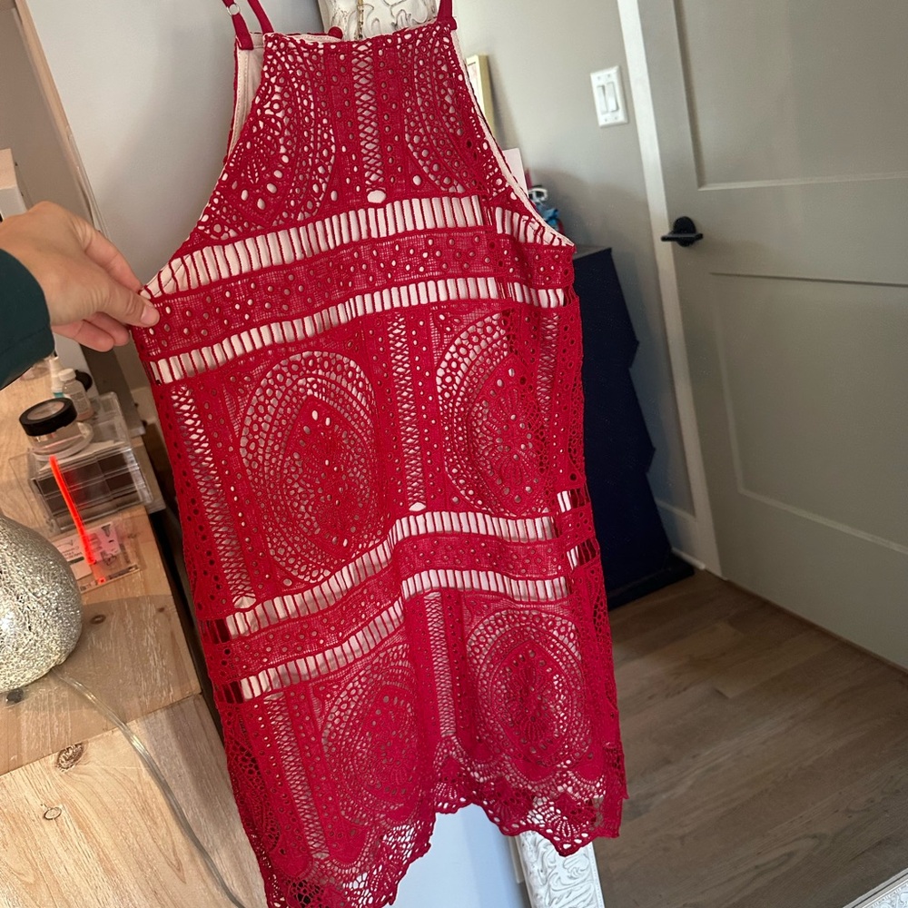 Francesca’s Red Dress size small, never worn, new with tags